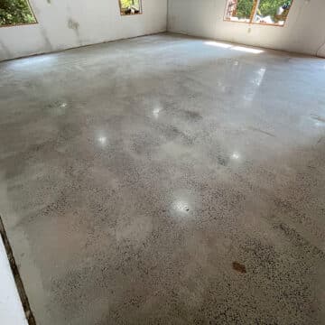 polished concrete flooring in workshop