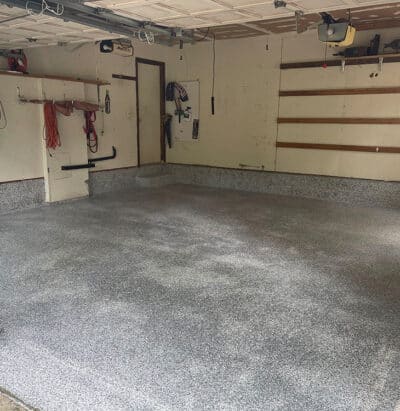 garage floor with flake epoxy