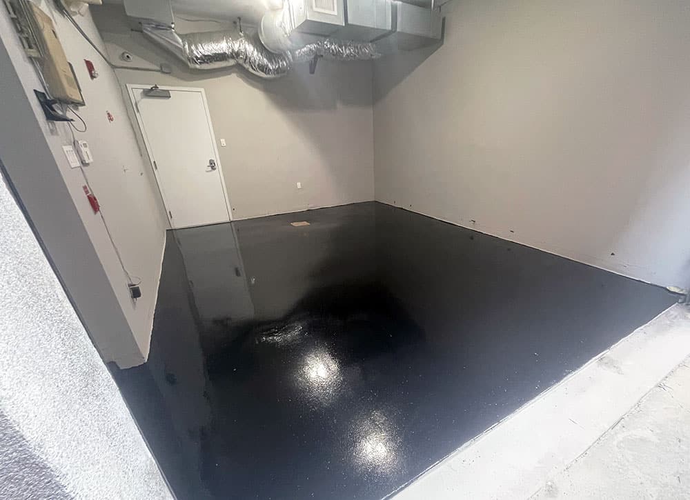 solid black epoxy garage floor
