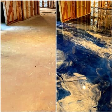Before and After Metallic Epoxy Floors