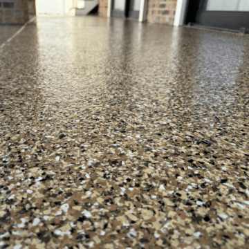 clean epoxy flake flooring