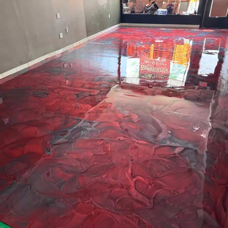 bbq restaurant metallic epoxy