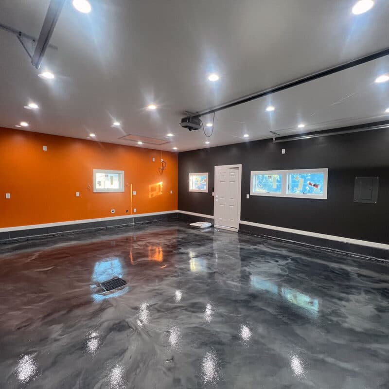 metallic epoxy garage